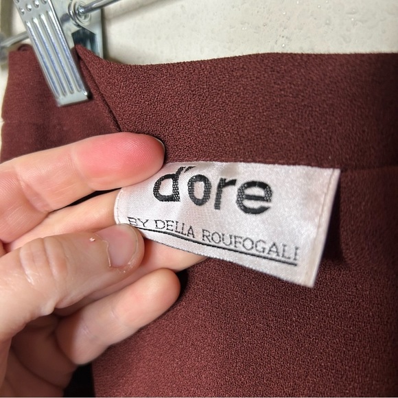 Vintage D'ore by Della Roufogali Brown Pencil Skirt Size 10 - Picture 3 of 7